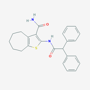 molecular formula C24H24N2O2S B439287 2-[(diphenylacetyl)amino]-5,6,7,8-tetrahydro-4H-cyclohepta[b]thiophene-3-carboxamide CAS No. 353470-24-3