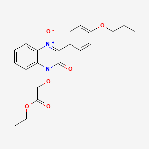 molecular formula C21H22N2O6 B4392872 ethyl {[4-oxido-2-oxo-3-(4-propoxyphenyl)-1(2H)-quinoxalinyl]oxy}acetate 