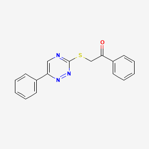 molecular formula C17H13N3OS B4392905 1-phenyl-2-[(6-phenyl-1,2,4-triazin-3-yl)thio]ethanone 