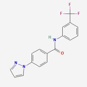 molecular formula C17H12F3N3O B4392927 4-(1H-pyrazol-1-yl)-N-[3-(trifluoromethyl)phenyl]benzamide 
