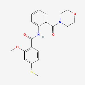 molecular formula C20H22N2O4S B4392931 2-methoxy-4-(methylthio)-N-[2-(4-morpholinylcarbonyl)phenyl]benzamide 