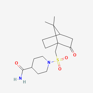 molecular formula C16H26N2O4S B4392941 1-{[(7,7-dimethyl-2-oxobicyclo[2.2.1]hept-1-yl)methyl]sulfonyl}-4-piperidinecarboxamide 