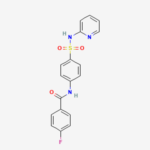 molecular formula C18H14FN3O3S B4392953 4-fluoro-N-{4-[(2-pyridinylamino)sulfonyl]phenyl}benzamide 