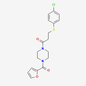 1-{3-[(4-chlorophenyl)thio]propanoyl}-4-(2-furoyl)piperazine