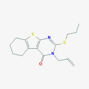 molecular formula C16H20N2OS2 B439296 3-allyl-2-(propylsulfanyl)-5,6,7,8-tetrahydro[1]benzothieno[2,3-d]pyrimidin-4(3H)-one CAS No. 337349-02-7