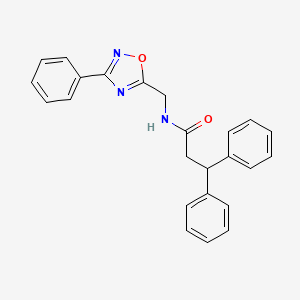 molecular formula C24H21N3O2 B4392965 3,3-diphenyl-N-[(3-phenyl-1,2,4-oxadiazol-5-yl)methyl]propanamide 