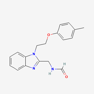 molecular formula C18H19N3O2 B4393014 ({1-[2-(4-methylphenoxy)ethyl]-1H-benzimidazol-2-yl}methyl)formamide 