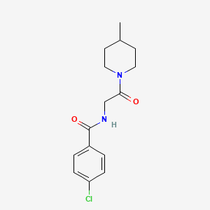 molecular formula C15H19ClN2O2 B4393025 4-chloro-N-[2-(4-methyl-1-piperidinyl)-2-oxoethyl]benzamide 