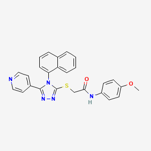 N-(4-methoxyphenyl)-2-{[4-(1-naphthyl)-5-(4-pyridinyl)-4H-1,2,4-triazol-3-yl]thio}acetamide