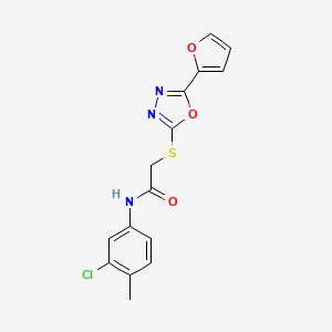 molecular formula C15H12ClN3O3S B4393072 N-(3-chloro-4-methylphenyl)-2-{[5-(2-furyl)-1,3,4-oxadiazol-2-yl]thio}acetamide 