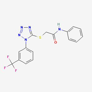 molecular formula C16H12F3N5OS B4393081 N-phenyl-2-({1-[3-(trifluoromethyl)phenyl]-1H-tetrazol-5-yl}thio)acetamide 