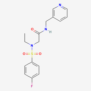 molecular formula C16H18FN3O3S B4393103 N~2~-ethyl-N~2~-[(4-fluorophenyl)sulfonyl]-N~1~-(3-pyridinylmethyl)glycinamide 