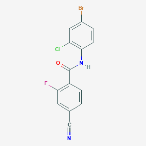 molecular formula C14H7BrClFN2O B4393110 N-(4-bromo-2-chlorophenyl)-4-cyano-2-fluorobenzamide 