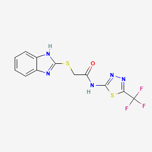molecular formula C12H8F3N5OS2 B4393115 2-(1H-benzimidazol-2-ylthio)-N-[5-(trifluoromethyl)-1,3,4-thiadiazol-2-yl]acetamide 