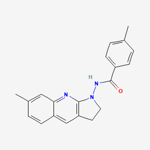 molecular formula C20H19N3O B4393117 4-methyl-N-(7-methyl-2,3-dihydro-1H-pyrrolo[2,3-b]quinolin-1-yl)benzamide 
