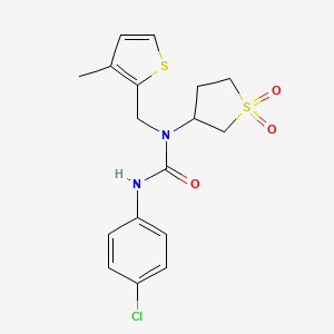 molecular formula C17H19ClN2O3S2 B4393127 N'-(4-chlorophenyl)-N-(1,1-dioxidotetrahydro-3-thienyl)-N-[(3-methyl-2-thienyl)methyl]urea 
