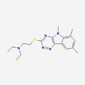 molecular formula C18H25N5S B4393130 N,N-diethyl-2-[(5,6,8-trimethyl-5H-[1,2,4]triazino[5,6-b]indol-3-yl)thio]ethanamine 