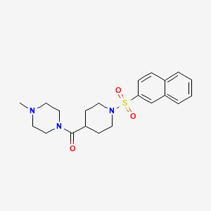 molecular formula C21H27N3O3S B4393132 1-methyl-4-{[1-(2-naphthylsulfonyl)-4-piperidinyl]carbonyl}piperazine 