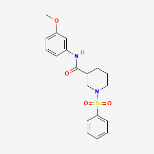 molecular formula C19H22N2O4S B4393145 N-(3-methoxyphenyl)-1-(phenylsulfonyl)-3-piperidinecarboxamide 