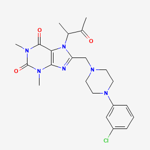 8-{[4-(3-chlorophenyl)-1-piperazinyl]methyl}-1,3-dimethyl-7-(1-methyl-2-oxopropyl)-3,7-dihydro-1H-purine-2,6-dione