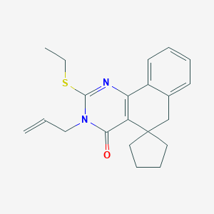 molecular formula C21H24N2OS B439320 3-allyl-2-(ethylsulfanyl)-5,6-dihydrospiro(benzo[h]quinazoline-5,1'-cyclopentane)-4(3H)-one CAS No. 332024-53-0