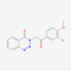 molecular formula C16H12BrN3O3 B4393212 3-[2-(3-Bromo-4-methoxyphenyl)-2-oxoethyl]-1,2,3-benzotriazin-4-one 