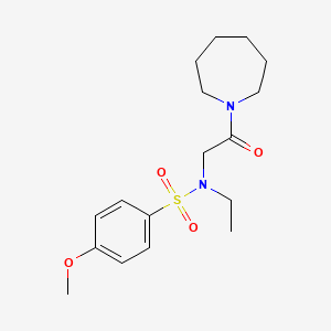 molecular formula C17H26N2O4S B4393223 N-[2-(1-azepanyl)-2-oxoethyl]-N-ethyl-4-methoxybenzenesulfonamide 