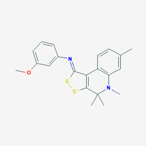 molecular formula C21H22N2OS2 B439323 N-(3-methoxyphenyl)-4,4,5,7-tetramethyldithiolo[3,4-c]quinolin-1-imine CAS No. 316360-37-9