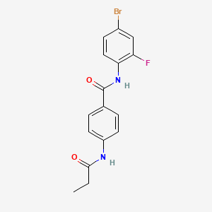 molecular formula C16H14BrFN2O2 B4393243 N-(4-bromo-2-fluorophenyl)-4-(propionylamino)benzamide 