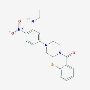 molecular formula C19H21BrN4O3 B4393265 5-[4-(2-bromobenzoyl)-1-piperazinyl]-N-ethyl-2-nitroaniline 