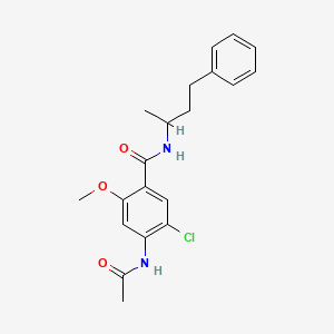 molecular formula C20H23ClN2O3 B4393268 4-(acetylamino)-5-chloro-2-methoxy-N-(1-methyl-3-phenylpropyl)benzamide 