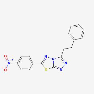 molecular formula C17H13N5O2S B4393280 6-(4-nitrophenyl)-3-(2-phenylethyl)[1,2,4]triazolo[3,4-b][1,3,4]thiadiazole 