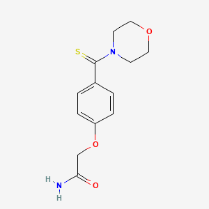 molecular formula C13H16N2O3S B4393288 2-[4-(4-morpholinylcarbonothioyl)phenoxy]acetamide 