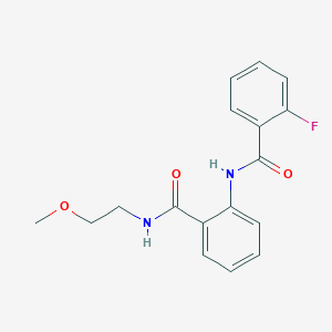 molecular formula C17H17FN2O3 B4393315 2-fluoro-N-(2-{[(2-methoxyethyl)amino]carbonyl}phenyl)benzamide 