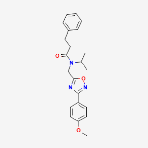 molecular formula C22H25N3O3 B4393350 N-isopropyl-N-{[3-(4-methoxyphenyl)-1,2,4-oxadiazol-5-yl]methyl}-3-phenylpropanamide 