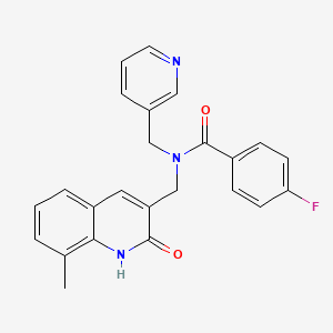 4-fluoro-N-[(2-hydroxy-8-methyl-3-quinolinyl)methyl]-N-(3-pyridinylmethyl)benzamide