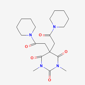 molecular formula C20H30N4O5 B4393402 1,3-dimethyl-5,5-bis[2-oxo-2-(1-piperidinyl)ethyl]-2,4,6(1H,3H,5H)-pyrimidinetrione 
