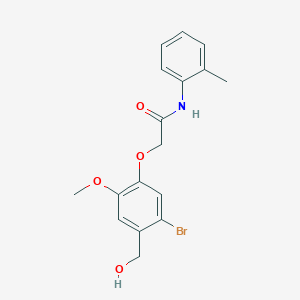 molecular formula C17H18BrNO4 B4393403 2-[5-bromo-4-(hydroxymethyl)-2-methoxyphenoxy]-N-(2-methylphenyl)acetamide 