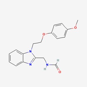 molecular formula C18H19N3O3 B4393407 ({1-[2-(4-methoxyphenoxy)ethyl]-1H-benzimidazol-2-yl}methyl)formamide 