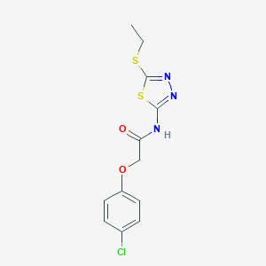 molecular formula C12H12ClN3O2S2 B439341 2-(4-chlorophenoxy)-N-[5-(ethylsulfanyl)-1,3,4-thiadiazol-2-yl]acetamide CAS No. 353472-72-7