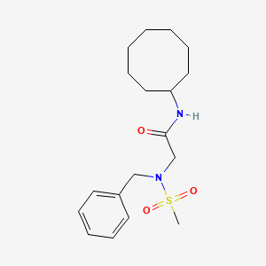 molecular formula C18H28N2O3S B4393420 N~2~-benzyl-N~1~-cyclooctyl-N~2~-(methylsulfonyl)glycinamide 