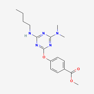 molecular formula C17H23N5O3 B4393432 methyl 4-{[4-(butylamino)-6-(dimethylamino)-1,3,5-triazin-2-yl]oxy}benzoate 