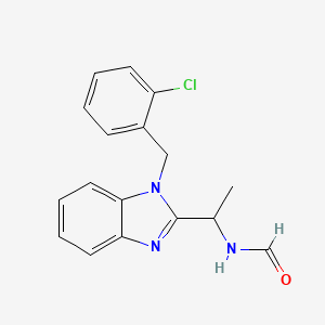molecular formula C17H16ClN3O B4393449 {1-[1-(2-chlorobenzyl)-1H-benzimidazol-2-yl]ethyl}formamide 