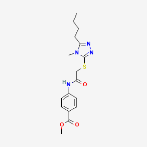molecular formula C17H22N4O3S B4393481 methyl 4-({[(5-butyl-4-methyl-4H-1,2,4-triazol-3-yl)thio]acetyl}amino)benzoate 
