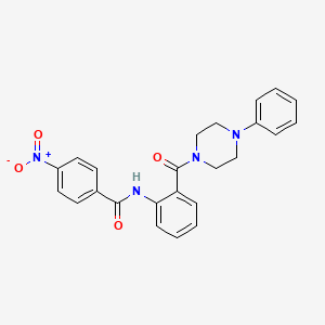 molecular formula C24H22N4O4 B4393487 4-nitro-N-{2-[(4-phenyl-1-piperazinyl)carbonyl]phenyl}benzamide 