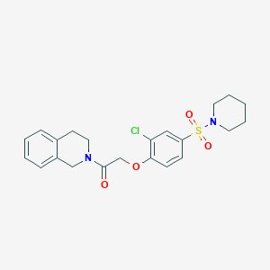 molecular formula C22H25ClN2O4S B4393497 2-{[2-chloro-4-(1-piperidinylsulfonyl)phenoxy]acetyl}-1,2,3,4-tetrahydroisoquinoline 