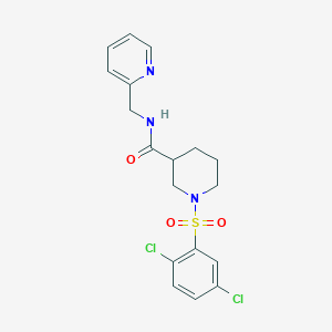molecular formula C18H19Cl2N3O3S B4393503 1-[(2,5-dichlorophenyl)sulfonyl]-N-(2-pyridinylmethyl)-3-piperidinecarboxamide 