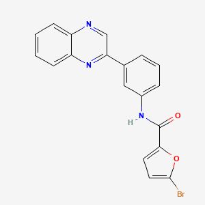 molecular formula C19H12BrN3O2 B4393511 5-bromo-N-[3-(2-quinoxalinyl)phenyl]-2-furamide 