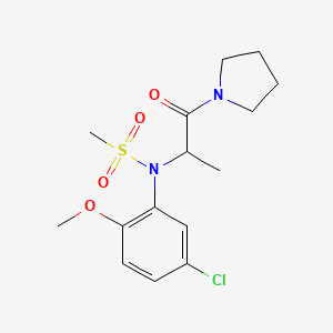 molecular formula C15H21ClN2O4S B4393527 N-(5-chloro-2-methoxyphenyl)-N-[1-methyl-2-oxo-2-(1-pyrrolidinyl)ethyl]methanesulfonamide 