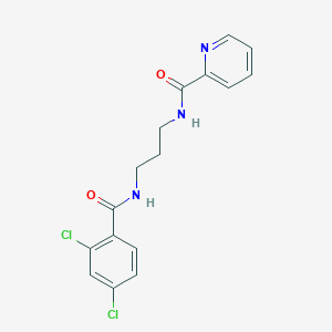 molecular formula C16H15Cl2N3O2 B4393552 N-{3-[(2,4-dichlorobenzoyl)amino]propyl}-2-pyridinecarboxamide 